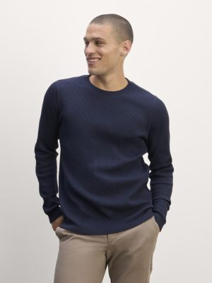 The Waffle Long-Sleeve Crew | Navy