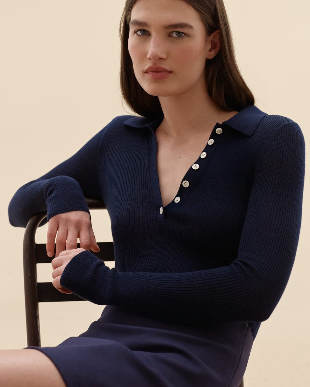 The Polo in Ultrasoft Merino | Navy - Image 7