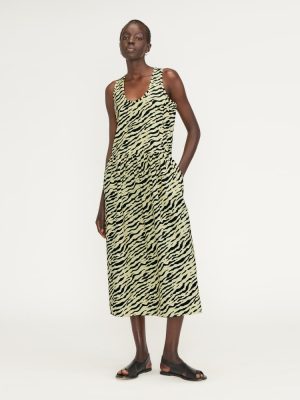 The Poplin Summer Dress | Pale Yellow Tiger Stripe