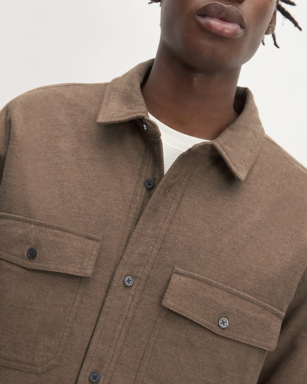 The Flannel Filled Shirt Jacket | Heathered Cocoa Brown - Image 4