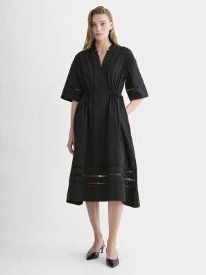 The Lace Trim Caftan Dress | Black