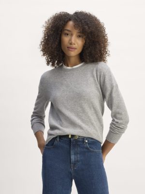 The Classic Crew in Cashmere | Light Heather Grey