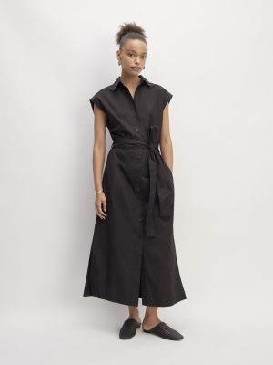 The Supima? Cotton Short-Sleeve Shirt Dress | Black