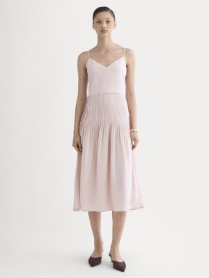 The Pleated Slip Dress in Butterlite | Soft Rose