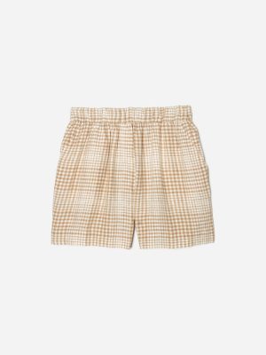 The Linen Boxer Short | Iced Coffee Grid