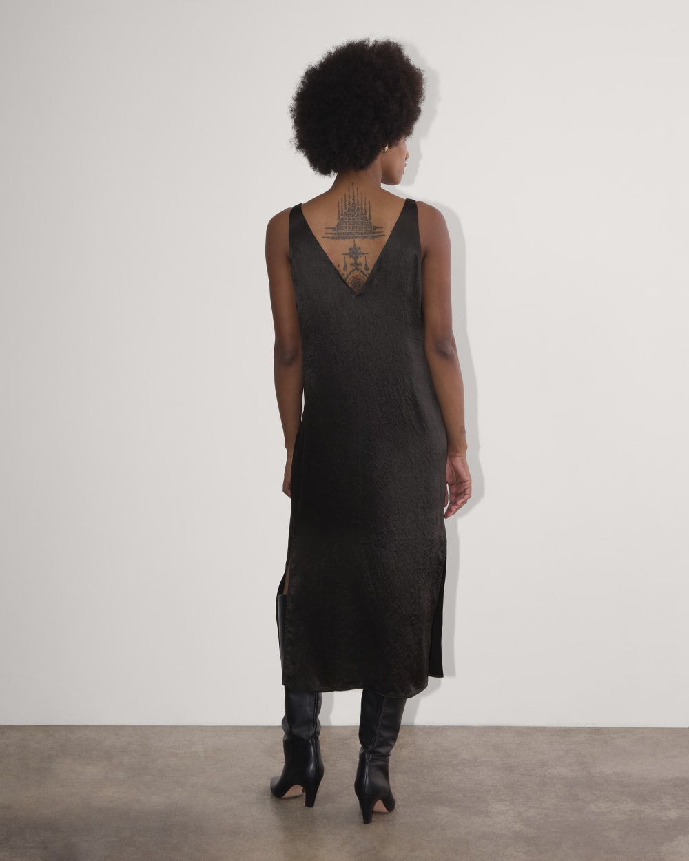 The Satin Slip Dress | Black - Image 5