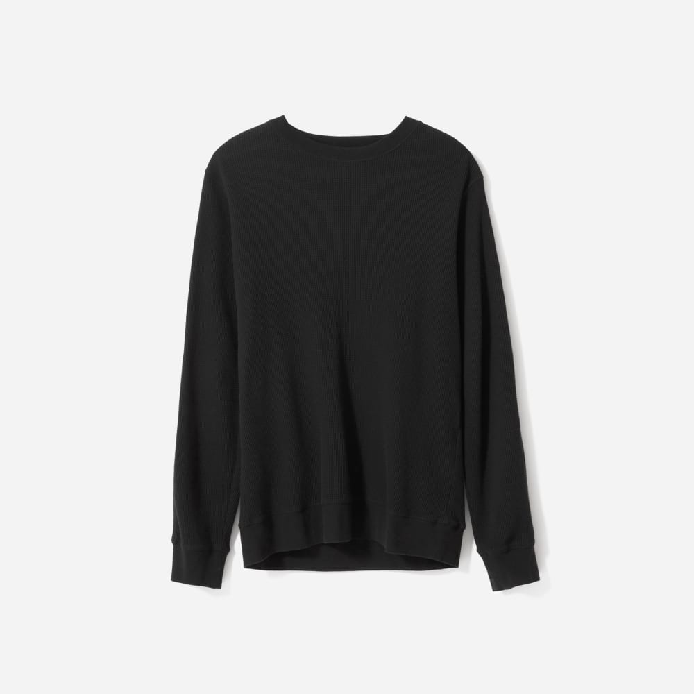 The Waffle Long-Sleeve Crew Tee | Black