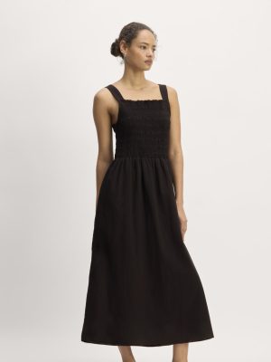 The Gauze Smock Dress | Black