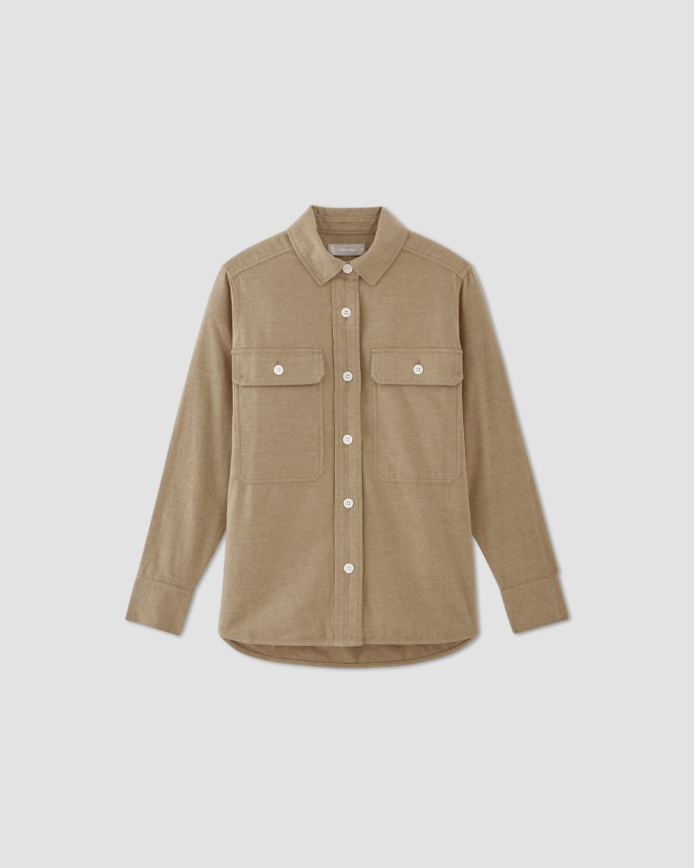 The Classic Cotton Flannel Shirt | Heathered Dark Khaki - Image 2