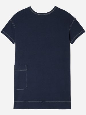 The Oversized Mariner Dress | Navy / White