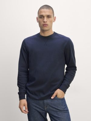 The Premium-Weight Relaxed Crew | Navy