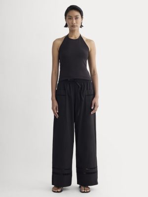 The Lace Trim Pant | Black