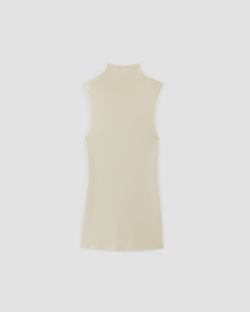The Viscose Mock Neck Top | Beige - Image 2