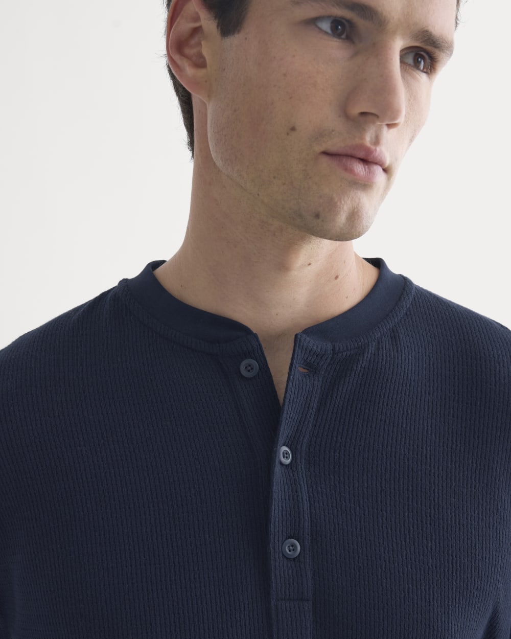 Thermal Henley in Cozy Waffle | Navy - Image 4