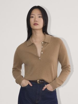 The Classic Polo in Cashmere | Tiger's Eye