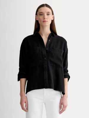 The Boxy Overshirt in Buttersoft | Black