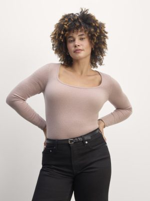 The Square Neck in Cashmere | Dusty Rose