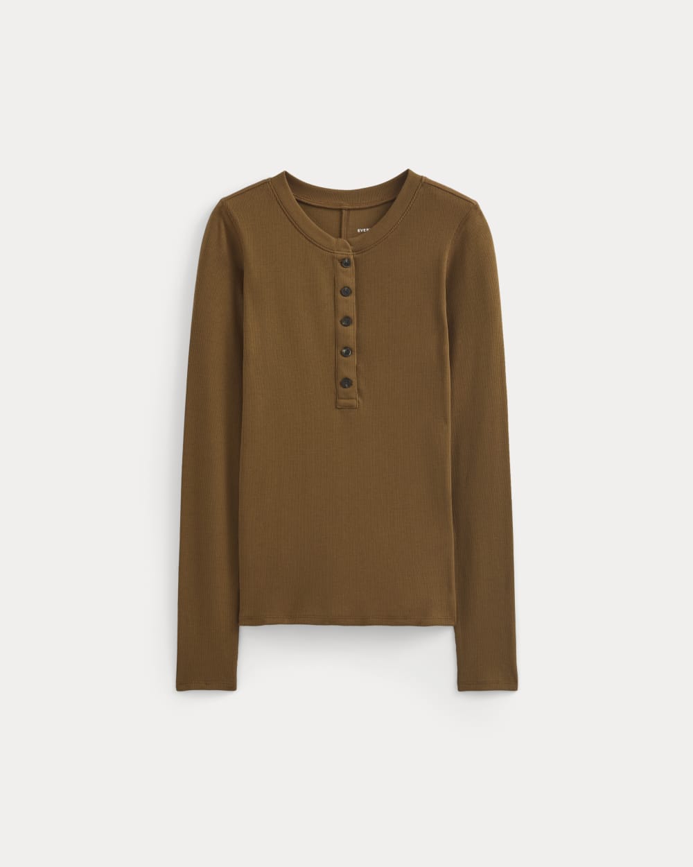 The Luxe Rib Henley | Toffee - Image 2