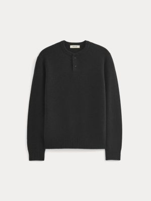 Henley in Wool Cashmere |  Black