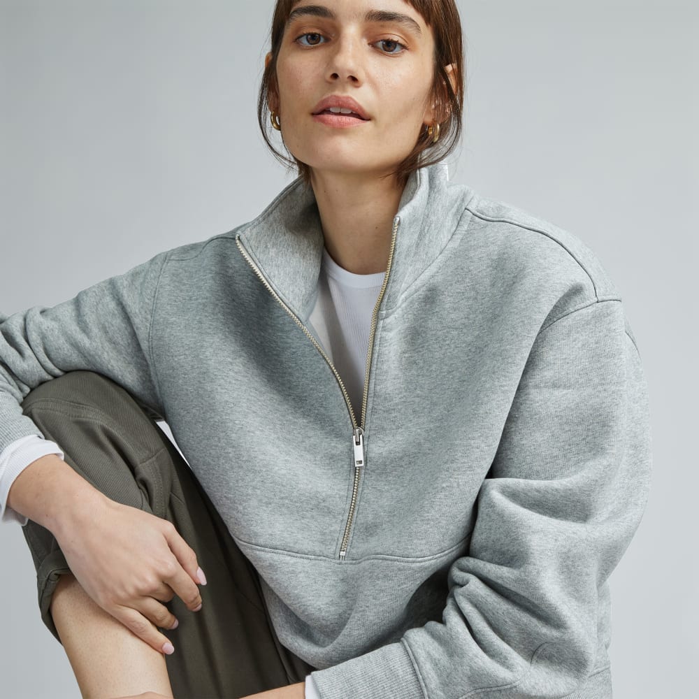 The ReTrack Half-Zip Sweatshirt | Heather Grey - Image 5