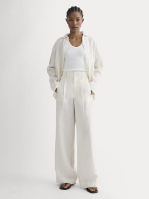 The Linen Way-High® Drape Pant | Natural Chambray