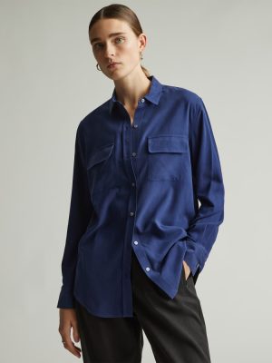 The Washable Silk Relaxed Shirt | Ocean Cavern