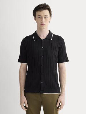 The No-Sweat Button-Down Polo |  Black