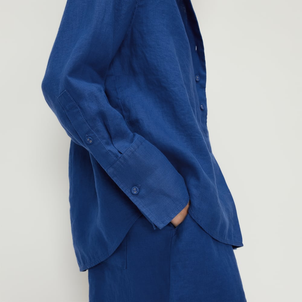 The Linen Popover Shirt | Mazarine Blue - Image 5