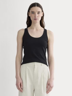 The Shimmy Scoop-Neck Tank | Black
