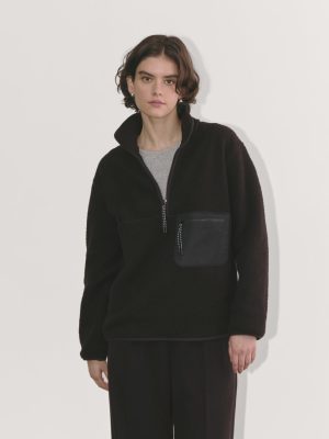 The ReNew Fleece Oversized Half-Zip | Black