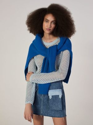 The Everlane x Marques' Almeida Denim Patchwork Mini Skirt | Diamond Blue