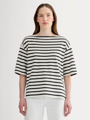 The Mariner Oversized Tee | Bone / Black