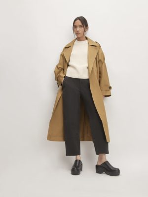 The Cotton Long Trench Coat | Toasted Coconut