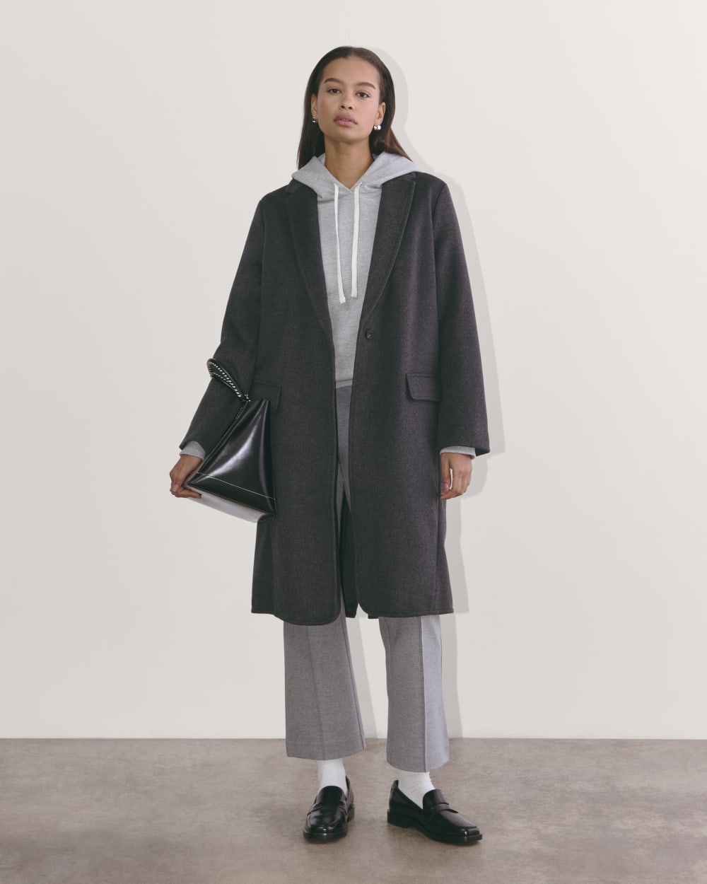 The Topcoat in Wool | Dark Charcoal Melange