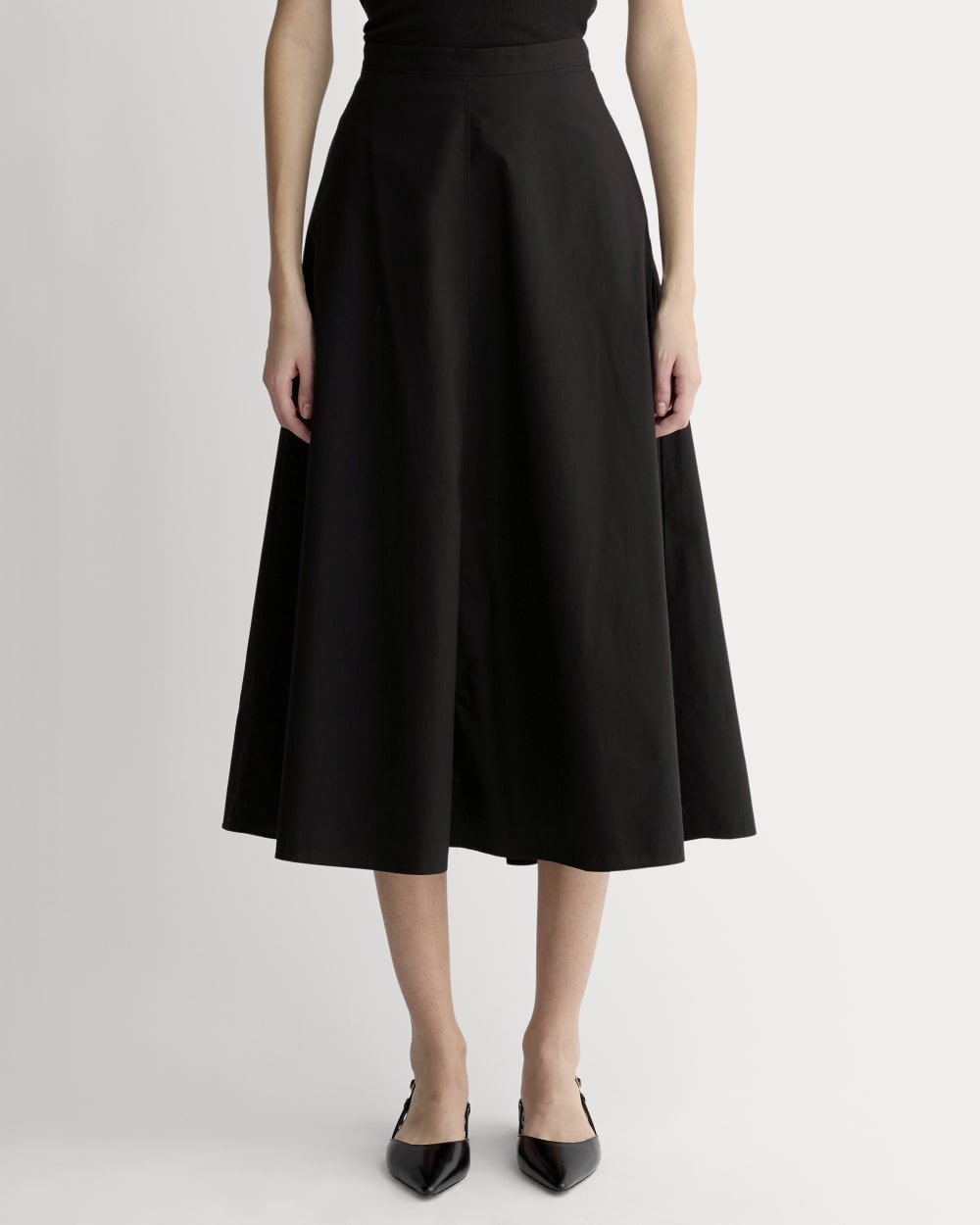 The Midi Skirt in Ultrasoft Cotton | Black - Image 3