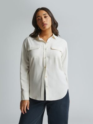 The Washable Silk Relaxed Shirt | Bone