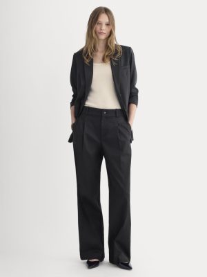 Wide-Leg Trouser in Buttersmooth | Black | 30 Inseam