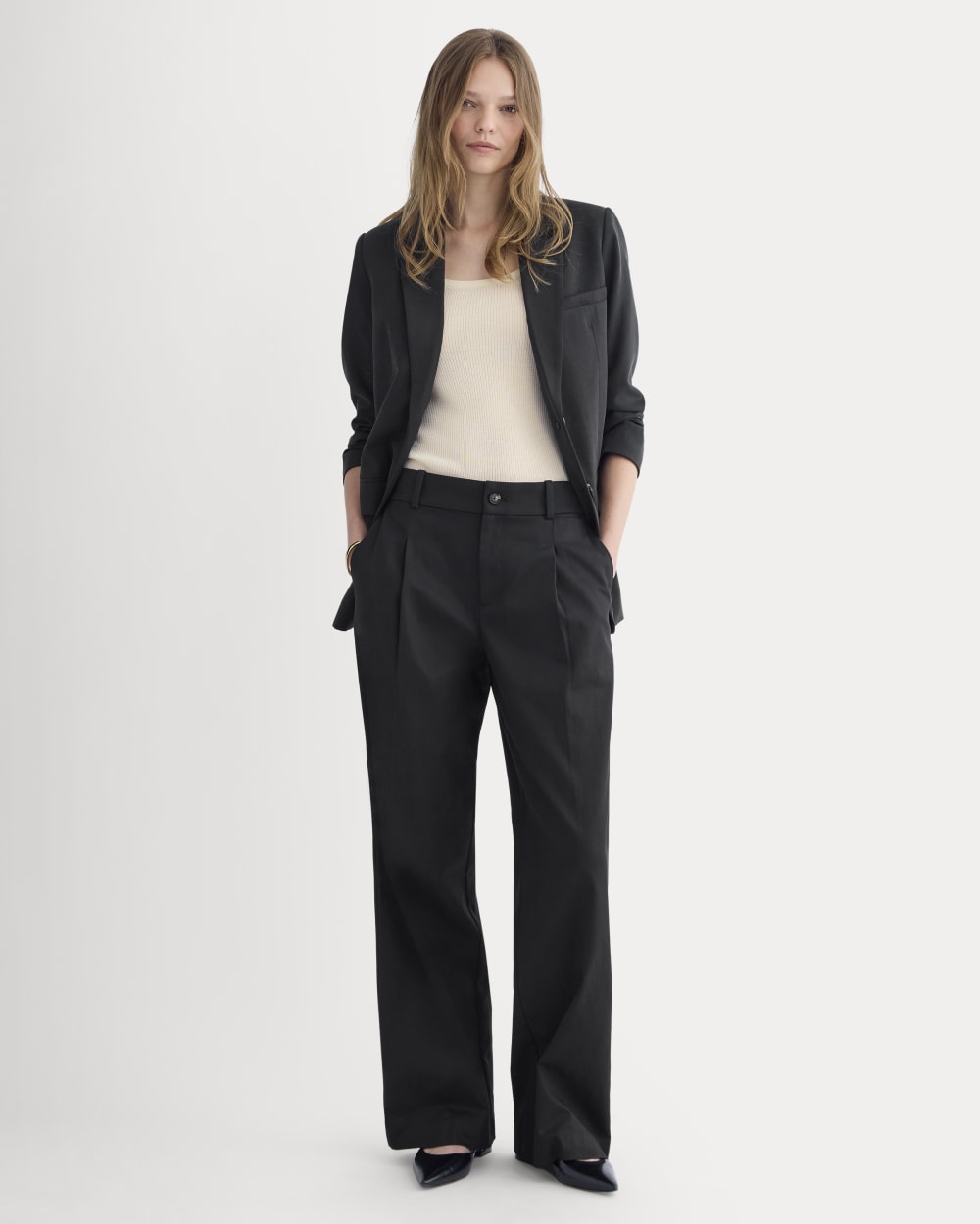 Wide-Leg Trouser in Buttersmooth | Black | 32 Inseam