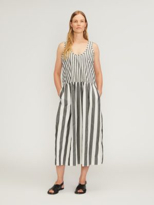 The Poplin Summer Dress | Bone / Black