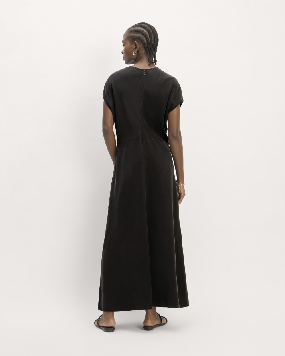 The TENCEL? Short-Sleeve Midi Dress | Black - Image 6