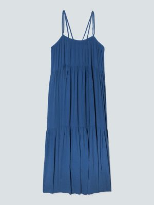 The Naia? Ripple Tiered Maxi Dress | Deep Blue