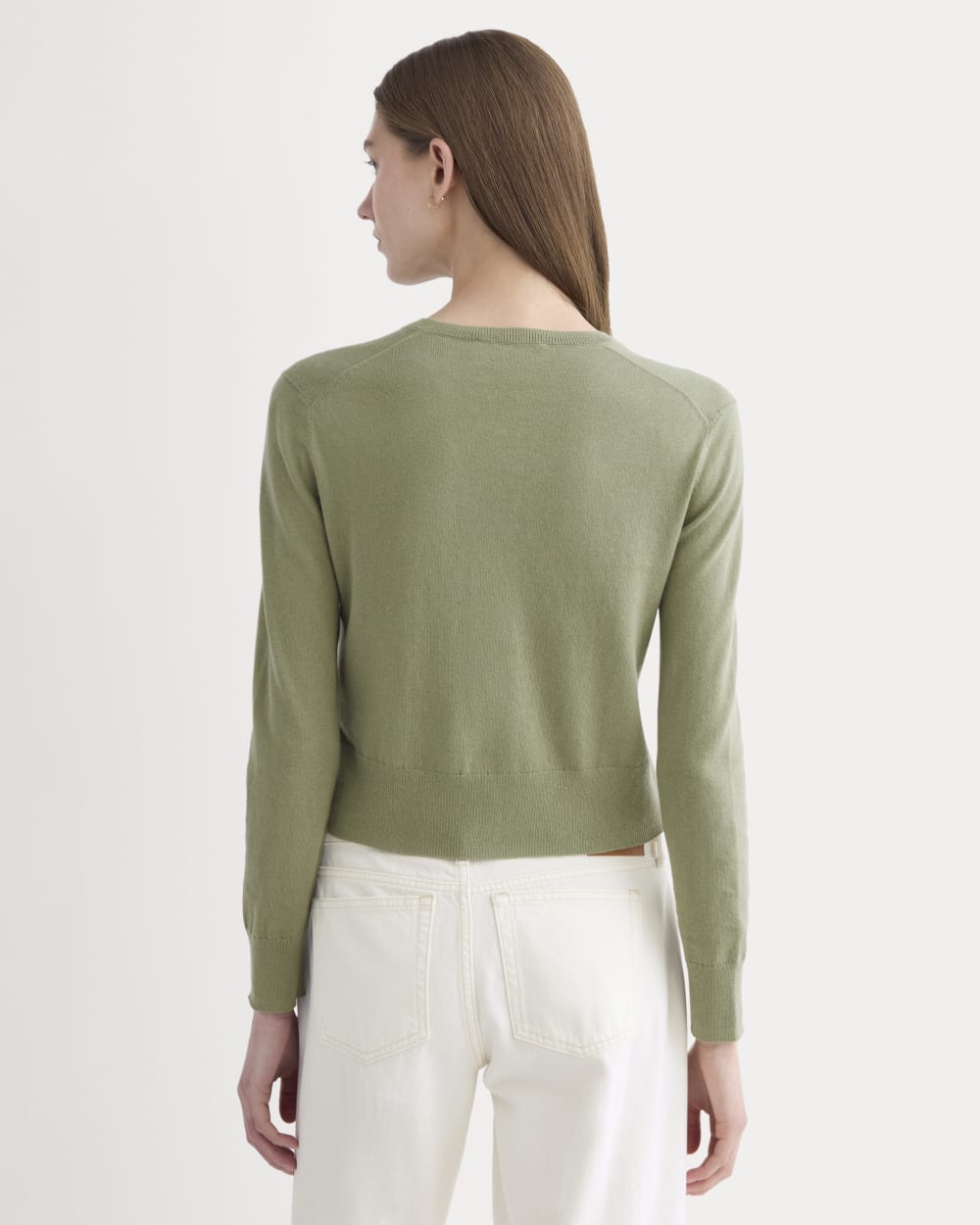 The Cropped Cardigan in Cotton Cashmere | Sagebrush - Image 5