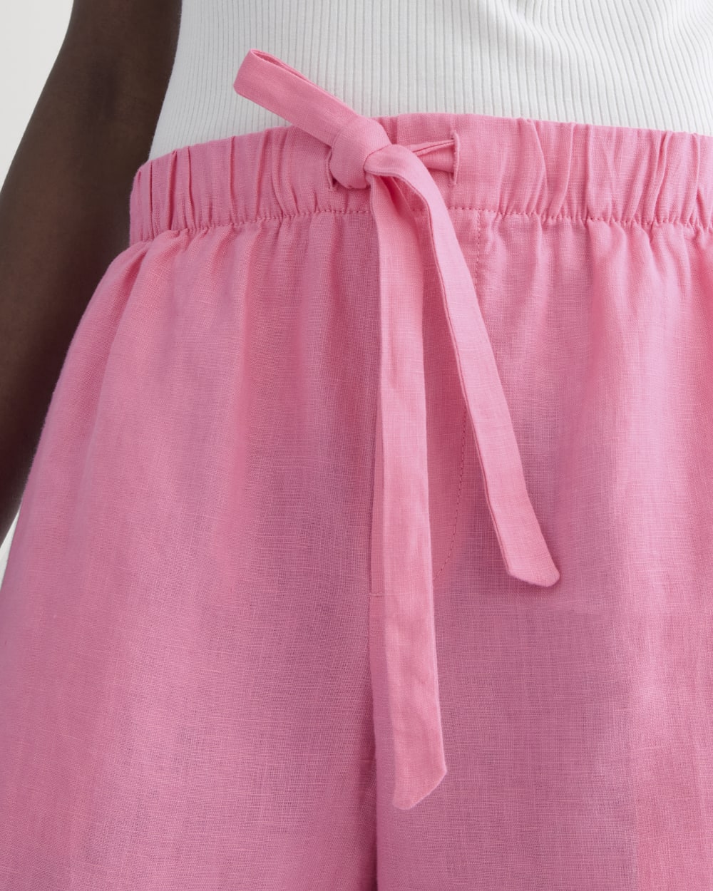 The Drawstring Boxer Short in Linen | Deep Pink - Image 4