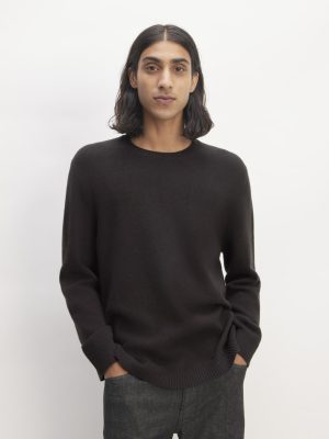 The Premium Merino Crew Neck Sweater | Black