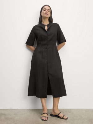 The Frolic Dress in Linen | Black