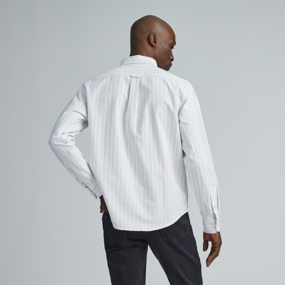 The Classic Oxford Shirt | Canvas / Mauve / Chocolate | Tall - Image 3