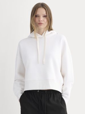 Cropped Luxe Fleece Hoodie | Bone