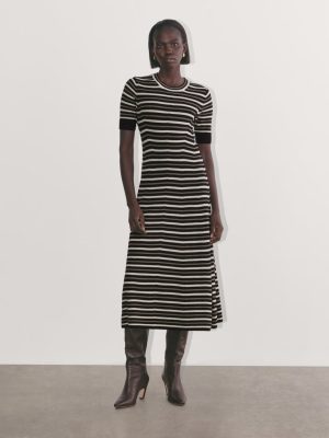 The Ribbed Sweater Dress | Taupe / Canvas / Black