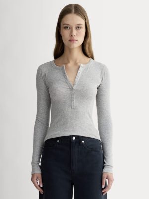 The Luxe Rib Henley |  Heathered Grey