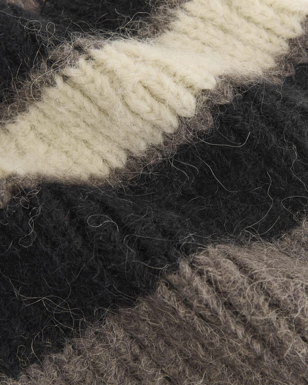 Plush Alpaca Beanie | Mid Grey Heather/Black/Bone - Image 4